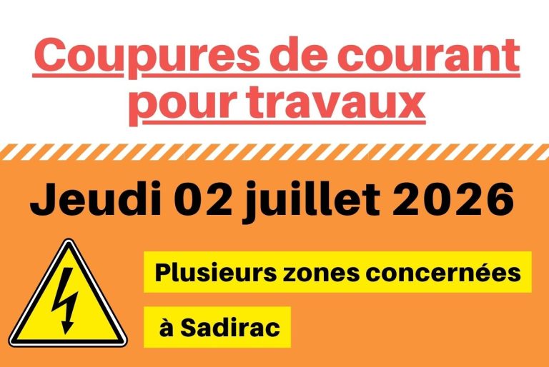 Coupure d'électricité 02/07/2026