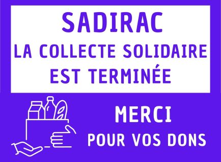 Fin de la collecte de dons à Sadirac