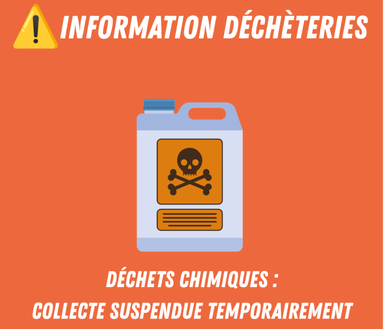 collecte déchets chimiques suspendue temporairement