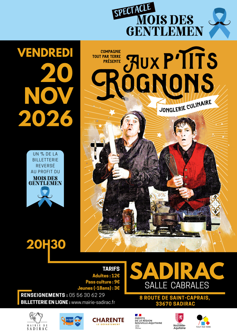 Affiche Spectacle Aux petits rognons - 20 novembre 2026