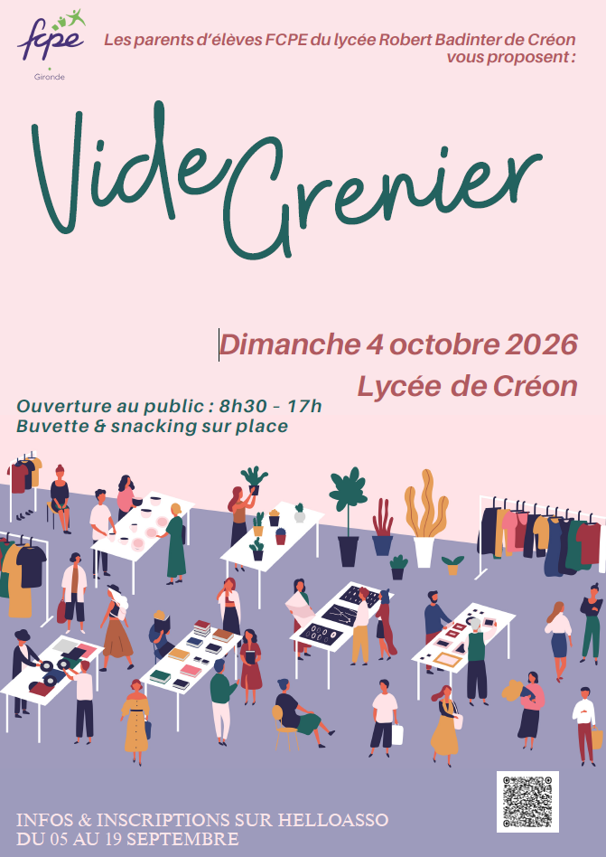 vide-greniers FCPE Créon 4 octobre 2026