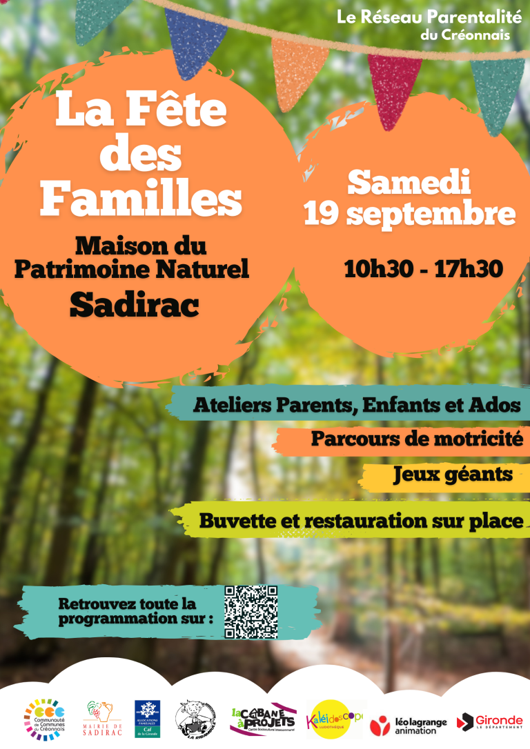Fete des familles le 19 septembre à la Maisn du Patrimoine naturel du Créonnais, Sadirac