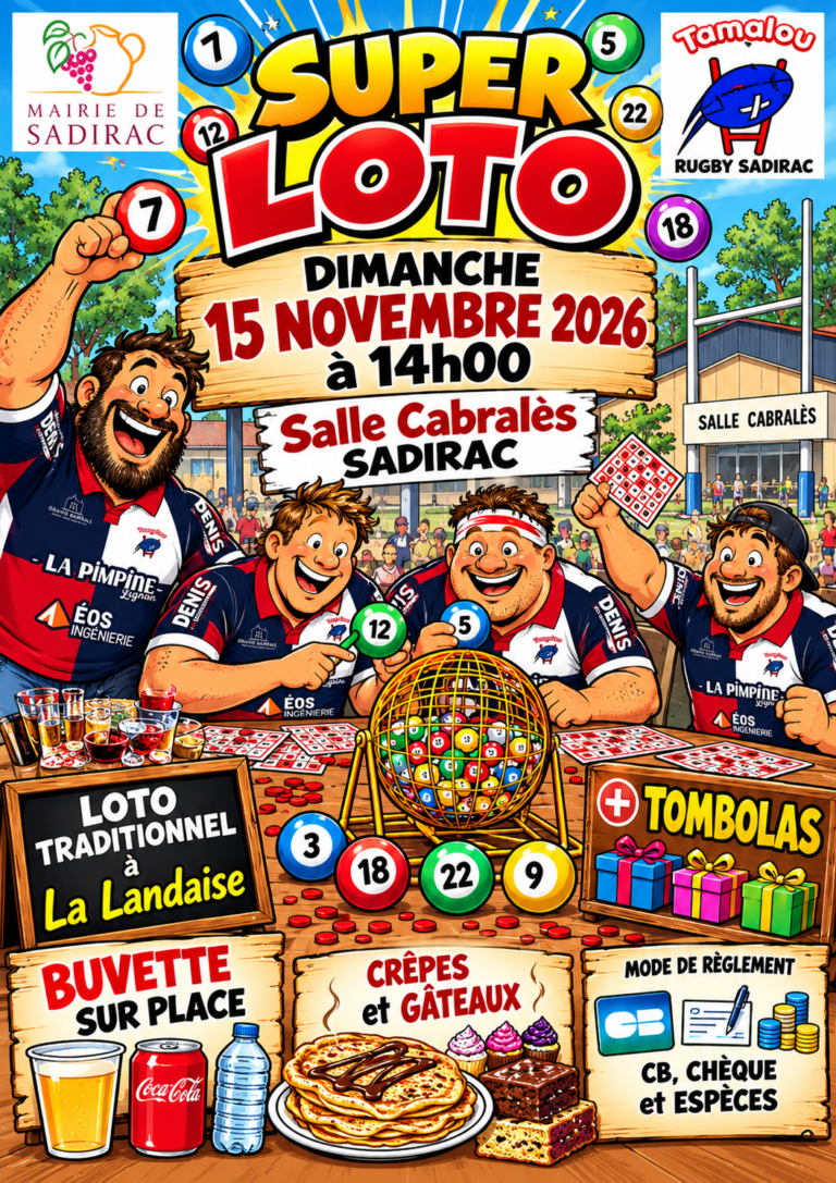 Affiche rugby festive Super Loto 15 novembre