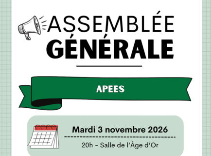 Assemblée générale Apees le 3 nov 20h