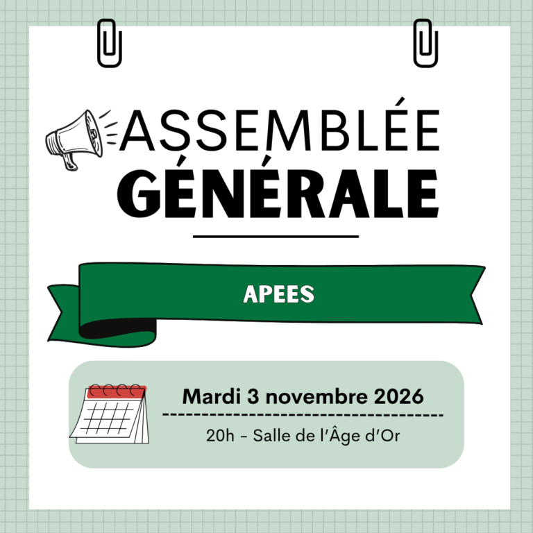 Assemblée générale Apees le 3 nov 20h